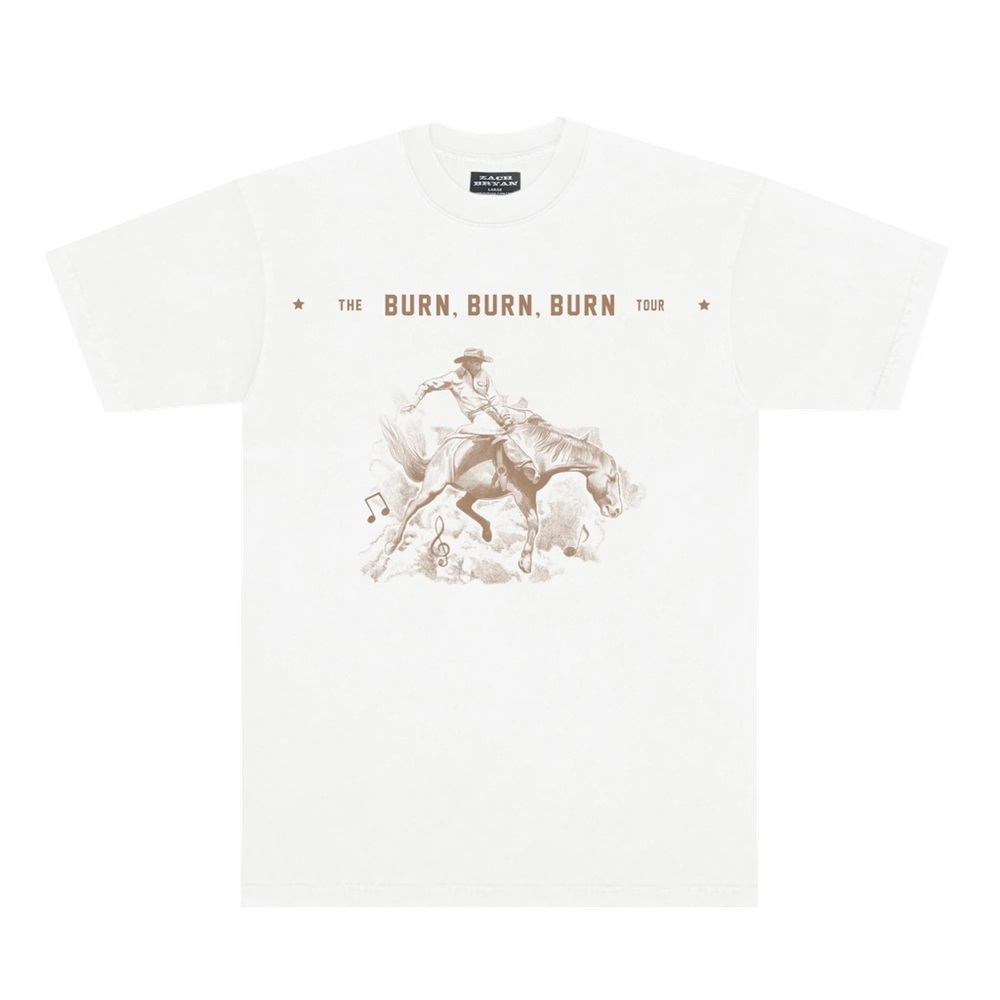 Official Zach Bryan The Burn Burn Burn Tour tee - XL. NWOT